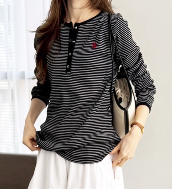 GeeRA（ジーラ）の「【U.S.POLOASSN】ワッフルヘンリーネックカットソー（カットソー）」｜詳細画像