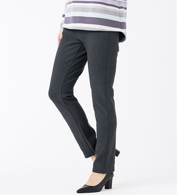 BELLUNA（ベルーナ）の「ウエストらくらく！ふっくら裏起毛ストレッチパンツ（フルレングスパンツ）」｜詳細画像