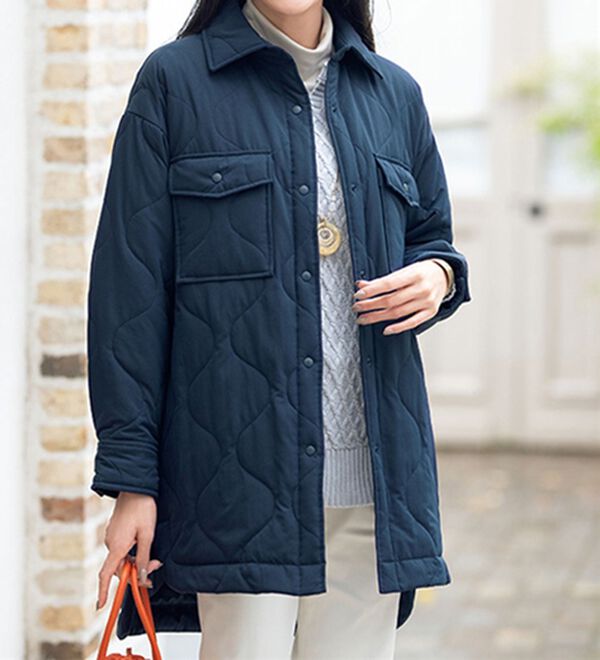 ルフラン（ルフラン）の「ゆったりが可愛いキルトジャケット（その他ジャケット）」｜ネイビー