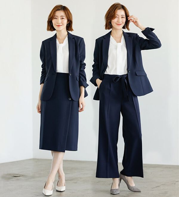 ジャケット+2ボトム】洗えるストレッチ！ジャケット＆ブラウス＆ワイド