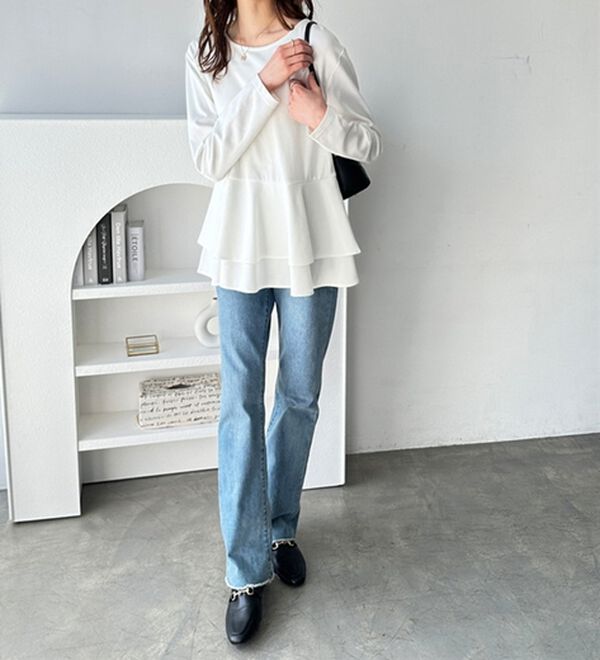 GeeRA（ジーラ）の「きれいめポンチペプラムティアードカットソー（カットソー）」｜詳細画像