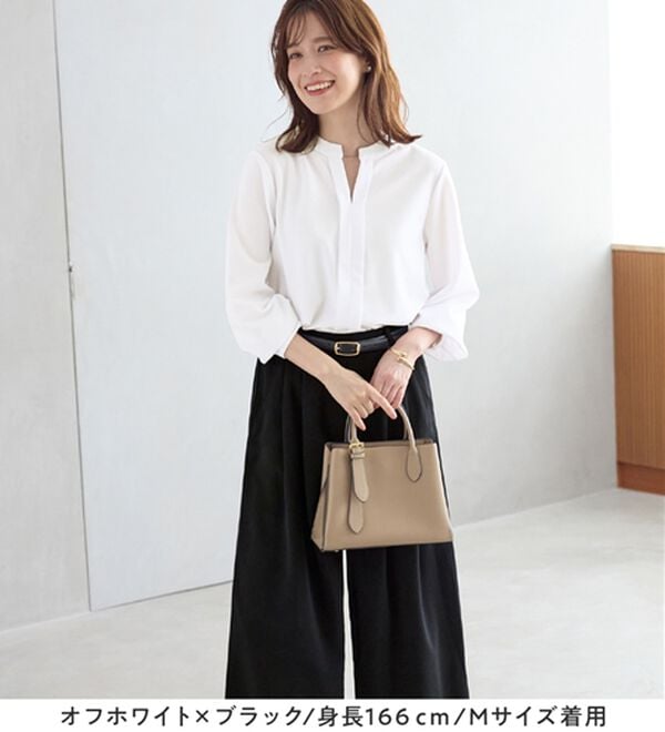 Viola e Viola（ヴィオラ エ ヴィオラ）の「【２点セット】楽ちん！スキッパーブラウスセットアップ（ブラウススーツ）」｜詳細画像