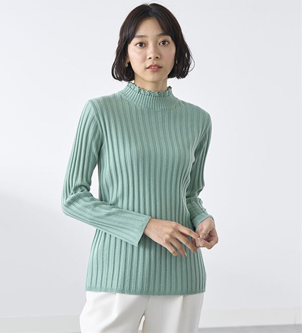 BELLUNA（ベルーナ）の「ウール入りウォッシャブルセーター（ニット・セーター）」｜詳細画像