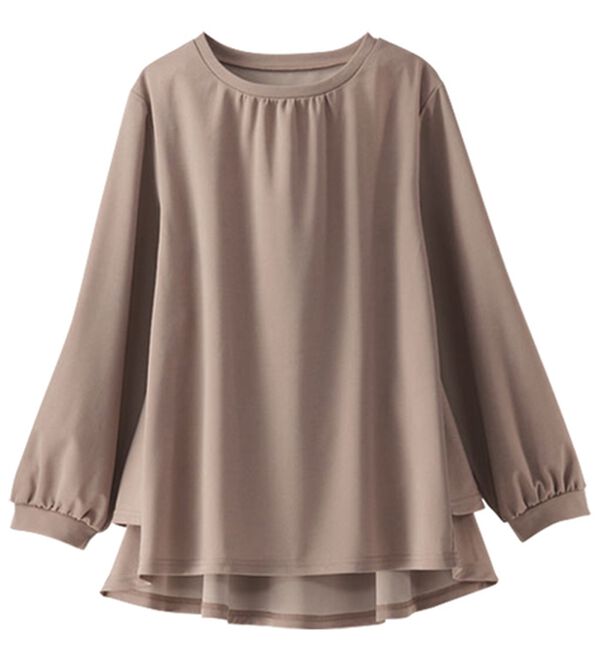 BELLUNA（ベルーナ）の「【再入荷】ボリューム袖美人顔バックフレアーＴブラウス（ブラウス）」｜詳細画像