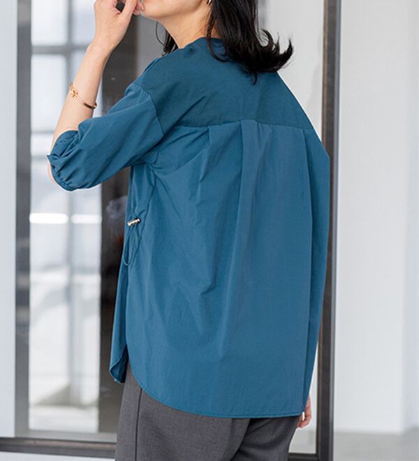 BELLUNA（ベルーナ）の「高見え！異素材切替ドロスト使いプルオーバー（カットソー）」｜詳細画像