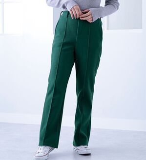 BELLUNA（ベルーナ）の「ふっくらウール調フレアーシルエットパンツ（フルレングスパンツ）」｜グリーン