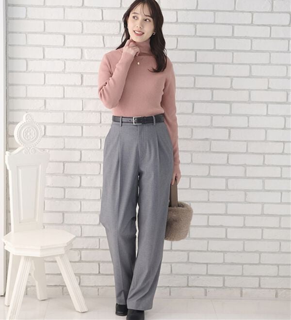 BELLUNA（ベルーナ）の「ハピネスコットン１００％&times;吸湿発熱リブタートルニット＜＆ｃｏｃｏｃｈｉ＞（ニット・セーター）」｜詳細画像