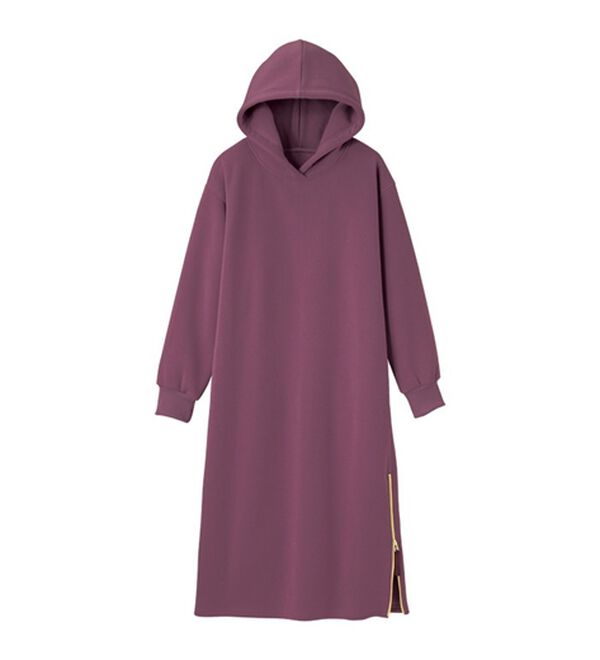 GeeRA（ジーラ）の「裏起毛裾ファスナーパーカーワンピース（カットソーワンピース）」｜詳細画像