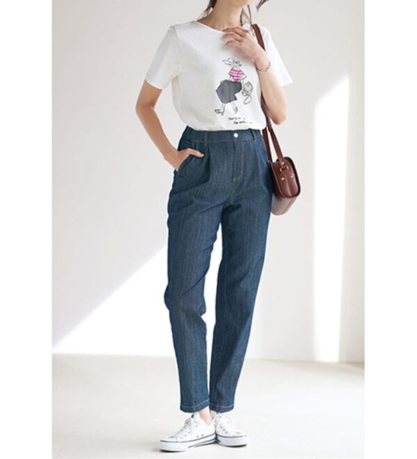 BELLUNA（ベルーナ）の「さらさら翡翠デニムパンツ（フルレングスパンツ）」｜詳細画像