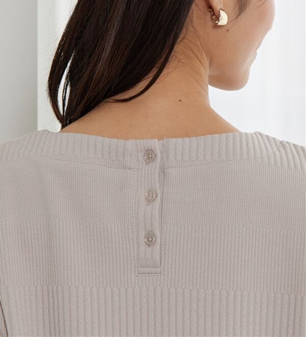 BELLUNA（ベルーナ）の「後ろボタンボーダージャカードワンピース（その他ワンピース）」｜詳細画像