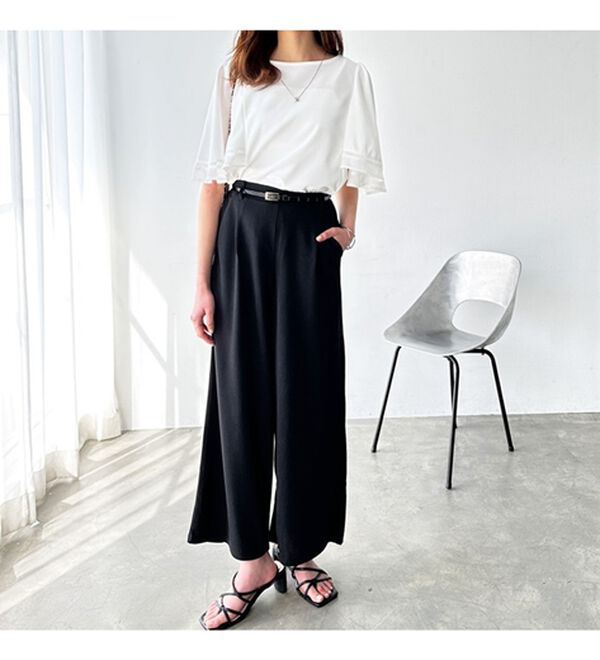 GeeRA（ジーラ）の「接触冷感！美脚ストレッチワイドパンツ（ワイドパンツ・ガウチョ）」｜詳細画像