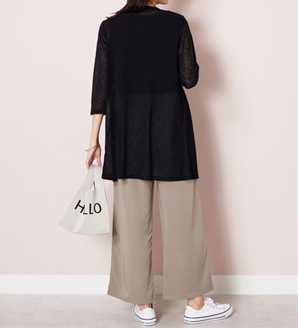 BELLUNA（ベルーナ）の「【接触冷感】なめらかタッチイージーワイドパンツ（ワイドパンツ・ガウチョ）」｜詳細画像