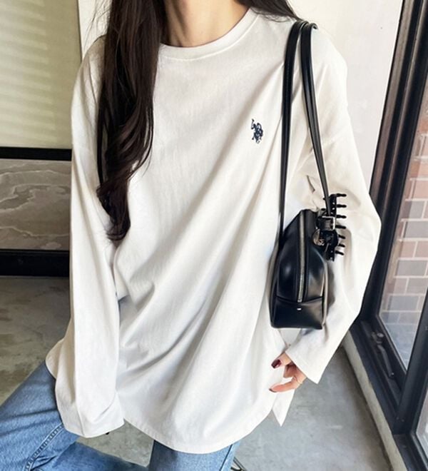 GeeRA（ジーラ）の「【Ｕ．Ｓ．ＰＯＬＯ ＡＳＳＮ】オーバーサイズ刺しゅうロンＴ（カットソー）」｜詳細画像