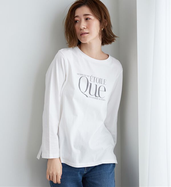 BELLUNA（ベルーナ）の「【着回しのミカタ！】綿100％大人顔サマ見えプリントロンT（カットソー）」｜詳細画像