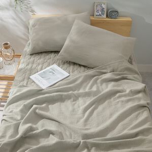 iellio（イエリオ）の「綿１００％水洗い二重ガーゼ寝具シリーズ＜ダブルガーゼ・ふんわりガーゼ敷パッド・枕カバー・ガーゼケット＞（敷パッド）」｜詳細画像