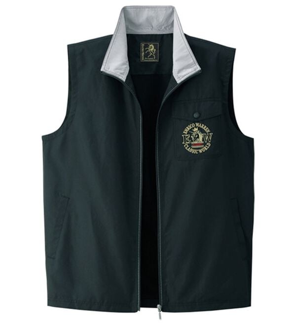 「ブランドデザイン裏メッシュベスト（メンズベスト）」｜ブラック