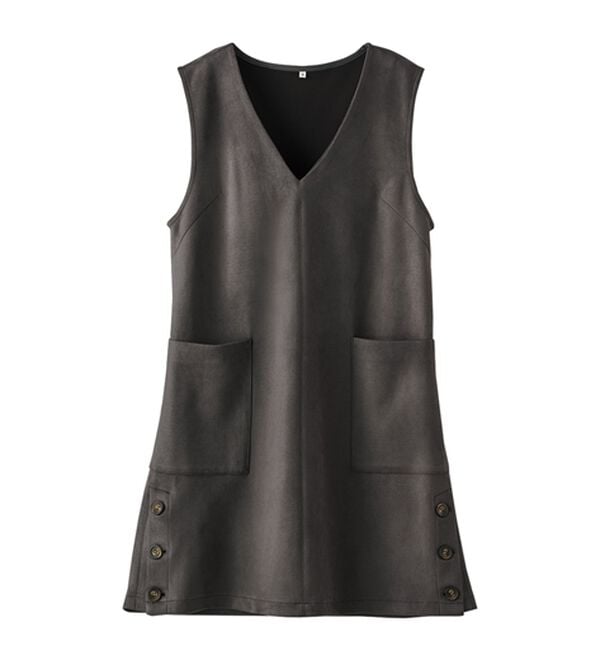 BELLUNA（ベルーナ）の「スエード調サイドボタンジャンパードレス（ジャンパースカート）」｜詳細画像