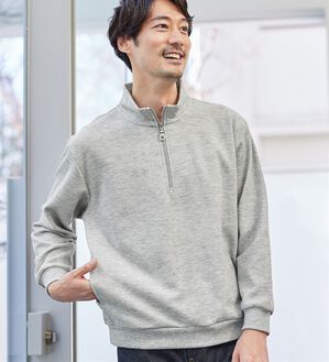 REMEN'S（リメンズ）の「鹿の子ハーフジップトレーナー（メンズトレーナー）」｜詳細画像