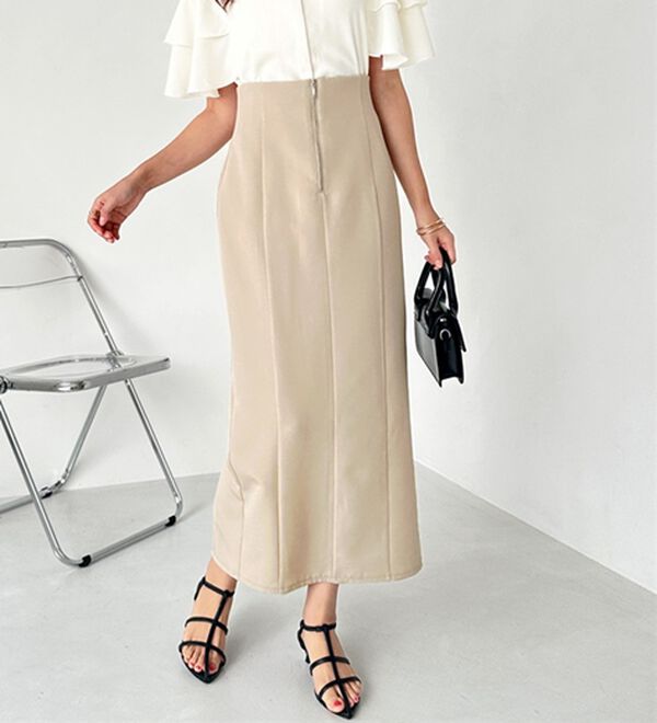 GeeRA（ジーラ）の「ＯＮ／ＯＦＦ使える！フロントファスナースカート（ロングスカート）」｜詳細画像