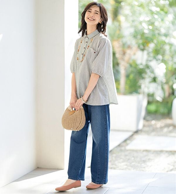 ルフラン（ルフラン）の「【３色組】デザインポケットの綿１００％ブラウス（ブラウス）」｜詳細画像