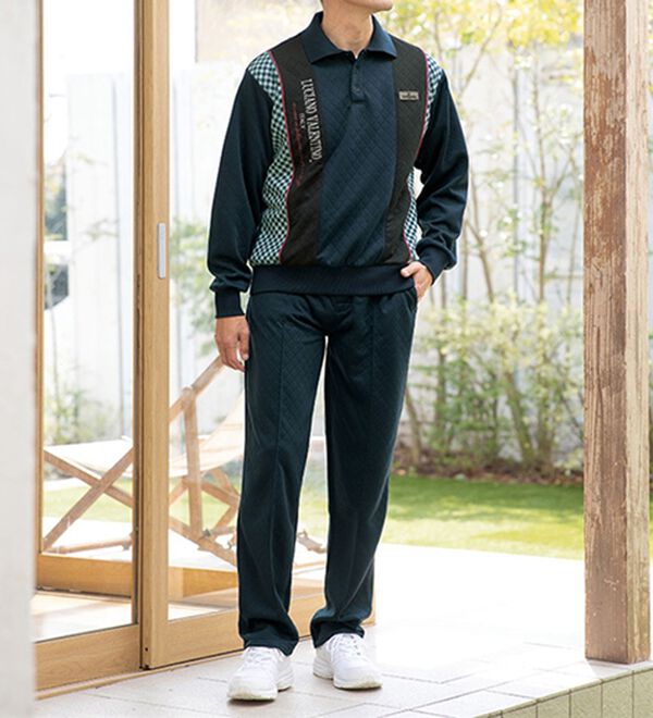 2着組】＜ルチアーノ・ヴァレンティノ＞やわらかキルトのポロ衿ホーム