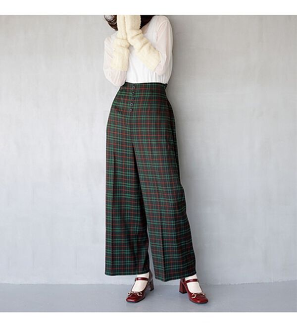 RANAN（ラナン）の「レトロタータンチェック柄セットアップ（パンツスーツ）」｜詳細画像