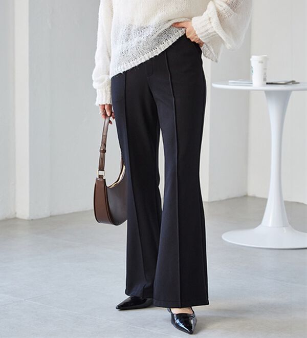 RANAN（ラナン）の「美脚見えツイルフレアーパンツ（フルレングスパンツ）」｜詳細画像