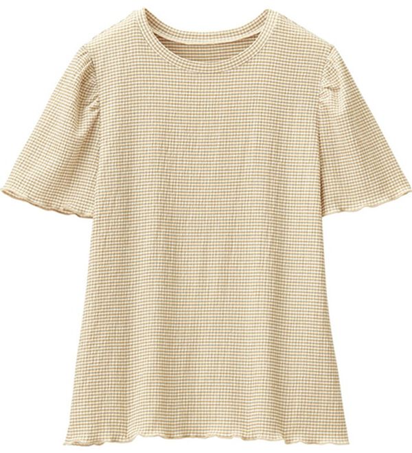 RANAN（ラナン）の「ギンガムチェック楊柳Ｔブラウス（カットソー）」｜詳細画像