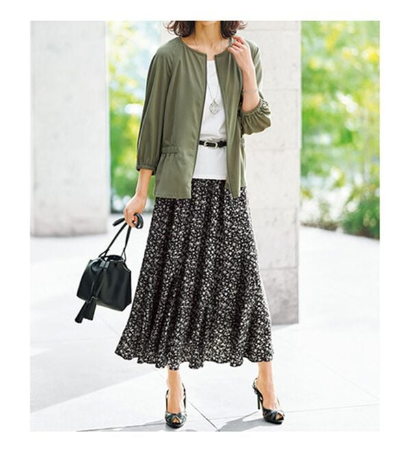 BELLUNA（ベルーナ）の「裾切替デザインフレアースカート（ひざ丈スカート）」｜詳細画像