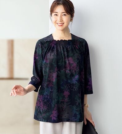 ルフラン（ルフラン）の「日本製エスパンディ調チュニック＜藍華～らんか～＞（チュニック）」