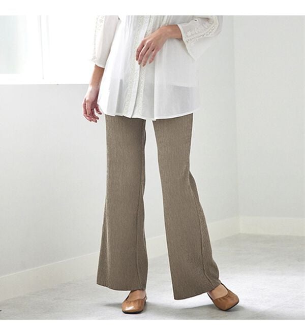 BELLUNA（ベルーナ）の「ランダムクレープパンツ（フルレングスパンツ）」｜詳細画像