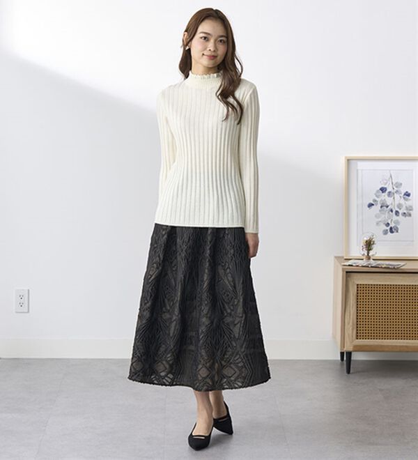 BELLUNA（ベルーナ）の「ウール入りウォッシャブルセーター（ニット・セーター）」｜詳細画像