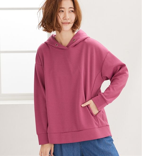 BELLUNA（ベルーナ）の「とろみ素材フードデザインパーカー（パーカー）」｜詳細画像