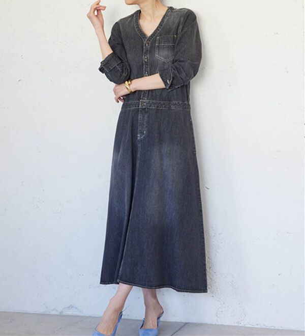 RANAN（ラナン）の「ロング丈デザインデニムワンピース（その他ワンピース）」｜詳細画像