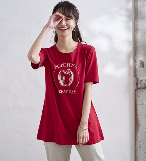 BELLUNA（ベルーナ）の「綿１００％プリントＴシャツ（Tシャツ）」｜詳細画像