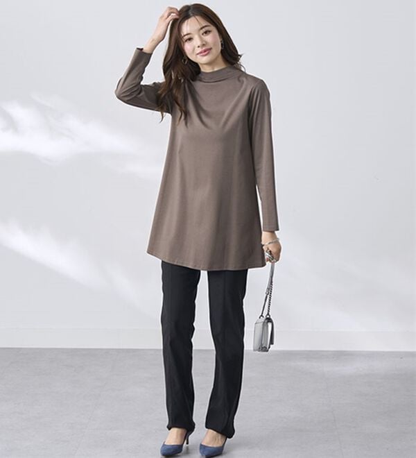 BELLUNA（ベルーナ）の「艶やかコットン１００％チュニック（チュニック）」｜詳細画像