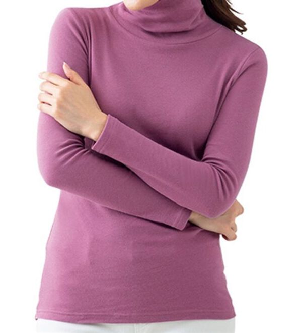 「【５色組】吸湿発熱　素肌よろこぶ綿１００％タートルネックインナー（肌着・インナーウェア）」｜詳細画像