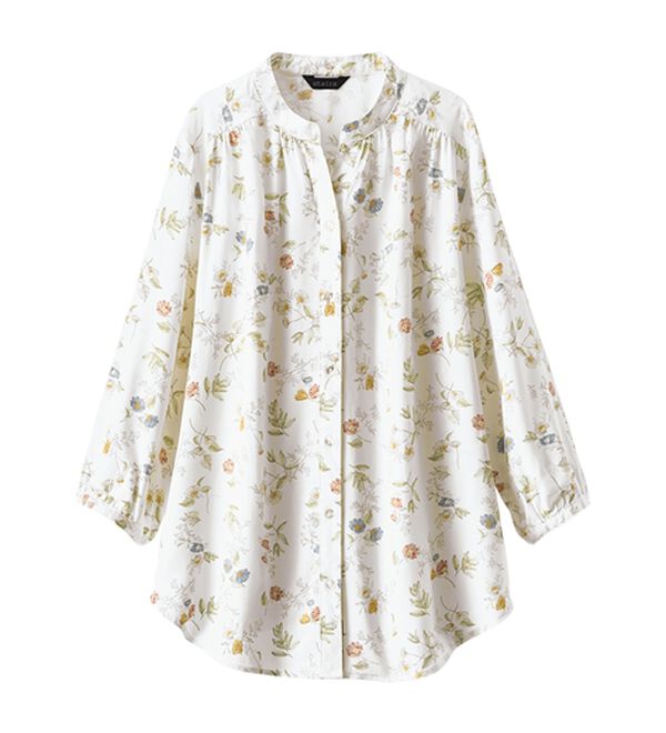 BELLUNA（ベルーナ）の「ギャザー使いレーヨンプリントブラウス（ブラウス）」｜詳細画像