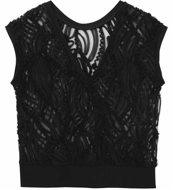 RANAN（ラナン）の「【前後２ＷＡＹ】シアー刺しゅうベスト（ベスト）」｜詳細画像