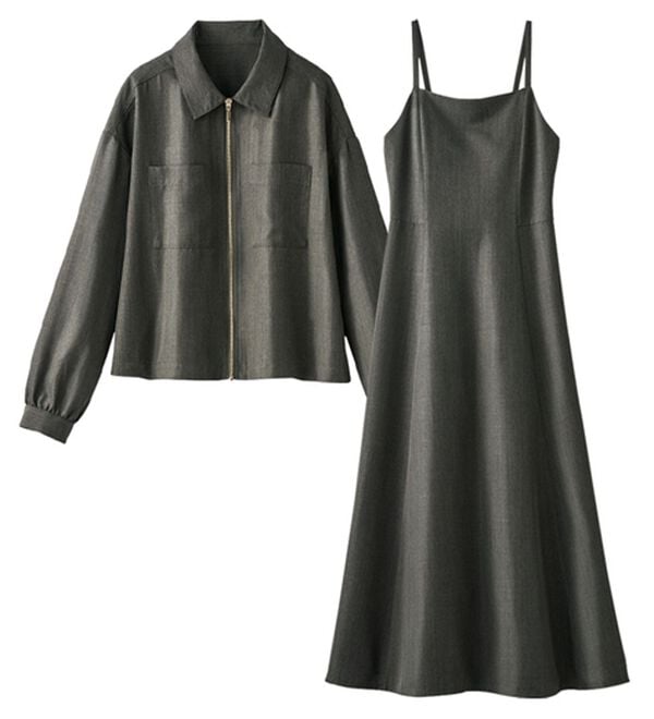 BELLUNA（ベルーナ）の「麻調ジャケット&times;キャミワンピアンサンブル（その他ワンピース）」｜詳細画像