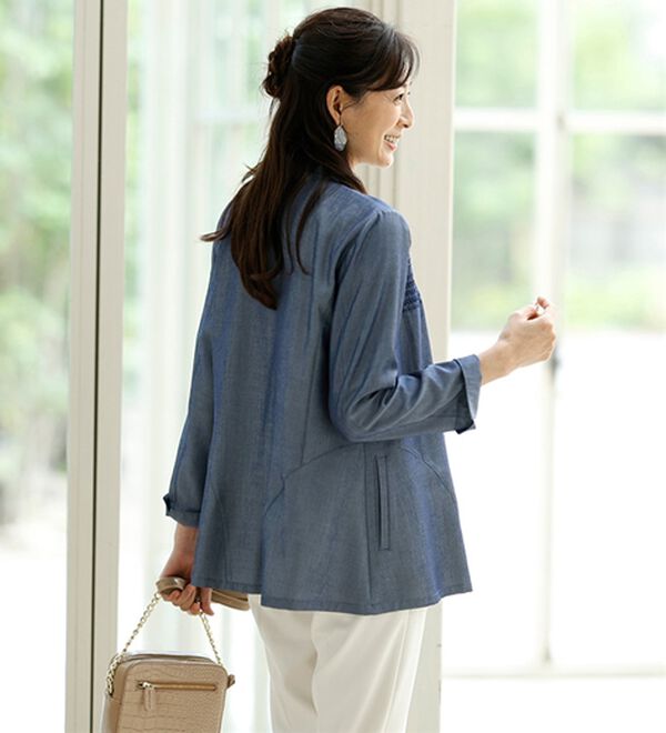 ルフラン（ルフラン）の「レーヨン混デニムのしなやかジャケット（その他ジャケット）」｜詳細画像