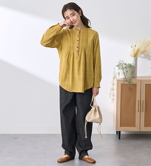 BELLUNA（ベルーナ）の「綿１００％ダブルガーゼオーバーブラウス（ブラウス）」｜詳細画像