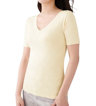 「なめらかシルク入りジャカード半袖インナー（肌着・インナーウェア）」