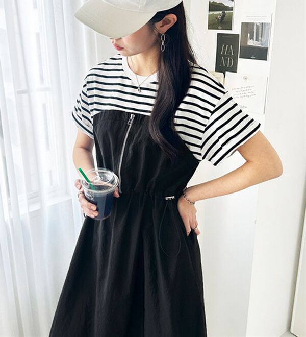 GeeRA（ジーラ）の「ハーフジップビスチェドッキングワンピース（その他ワンピース）」｜詳細画像