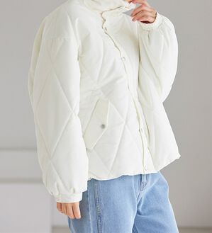 RANAN（ラナン）の「ダイヤキルトスタンドカラーブルゾン（ブルゾン）」｜アイボリー