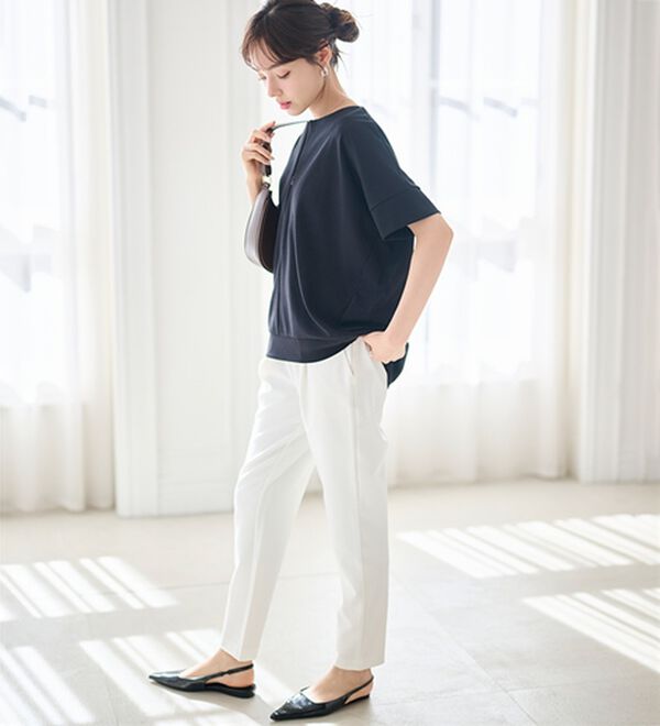 RANAN（ラナン）の「【4つの機能付】ひんやりハーフジップコクーンチュニック（チュニック）」｜詳細画像