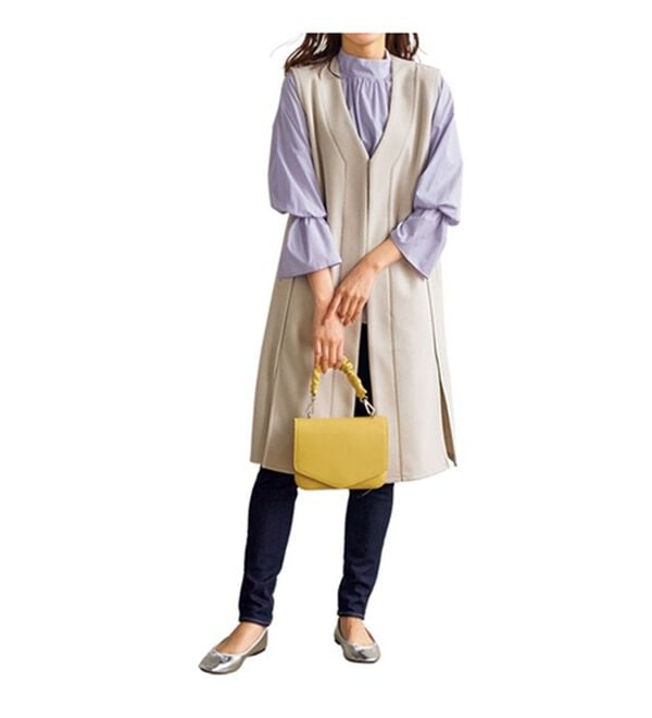 VINNO（ヴィノ）の「カットメルトンロングジレ（ジレ）」｜詳細画像