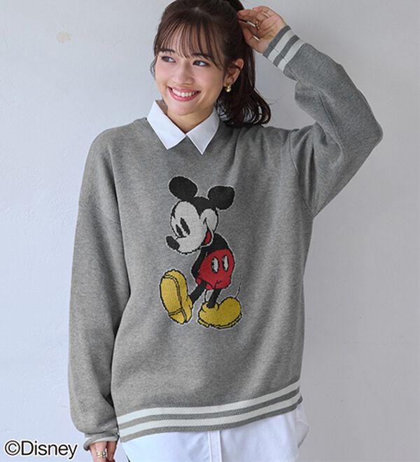 Disney＞【ミッキー】ジャカードゆったりセーター - ベルーナ