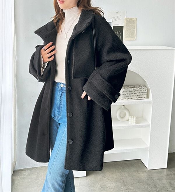 GeeRA（ジーラ）の「リングウールライクスタンドカラーコート（ハーフコート）」｜詳細画像