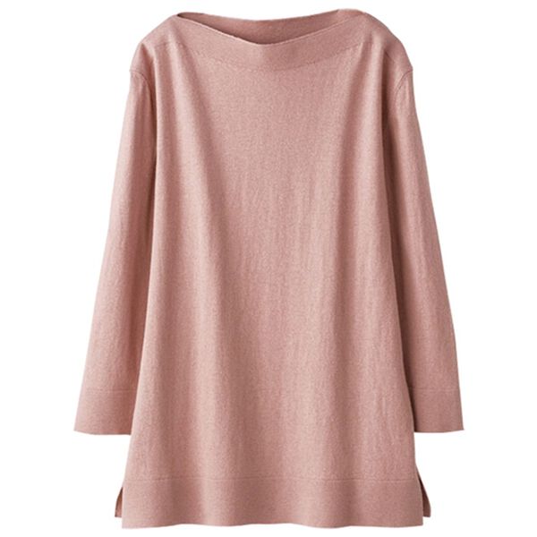 BELLUNA（ベルーナ）の「やわらかな着心地　コットンカシミヤプルオーバー（ニット・セーター）」｜ピンク